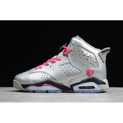 Nike Bayan Air Jordan 6 Retro Gs Gümüş Basketbol Ayakkabısı Türkiye - OJ14LFPP